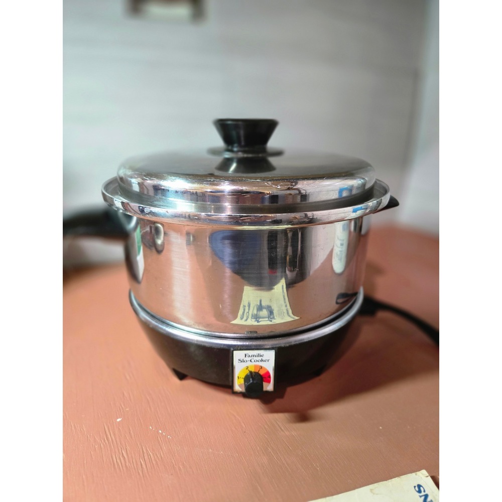 West Bend Familie Slo-Cooker 4 Quart 5-Ply Stainless MultiCore Vintage 7325 USA
